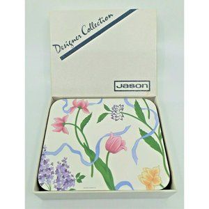 Jason Designer Collection Victoria Home Decor Floral Tulip 6 Coaster Set in Box